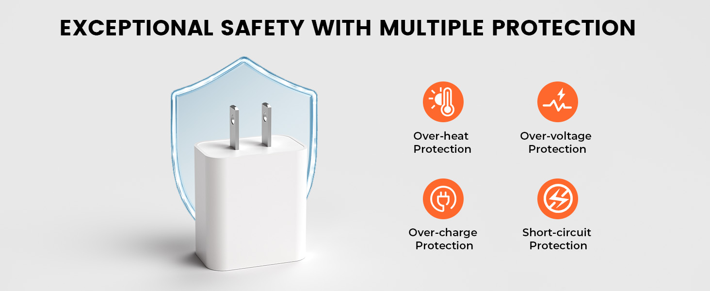 ETENWOLF 30W USB C Charger with Over-heat, Over-voltage, Over-charge, and Short-circuit Protection