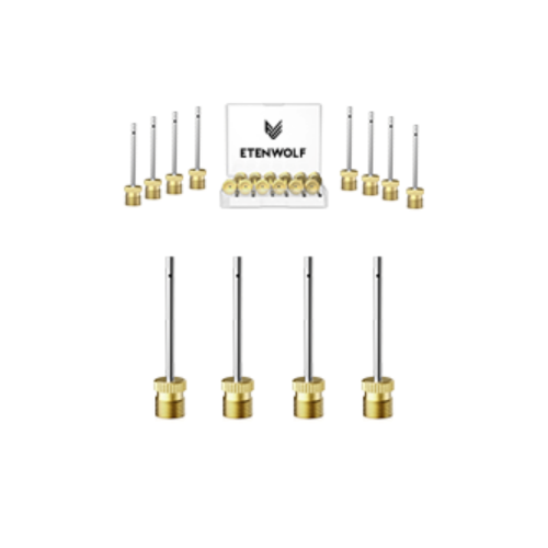 ETENWOLF A102 Brass Base Ball Needle Set - 12 PCS ETENWOLF 12-Pack universal ball pump needles, stainless steel and brass, with storage case.