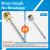 ETENWOLF A102 Durability Comparison - Brass vs Steel Comparison infographic showing ETENWOLF unbreakable brass base ball needle vs a standard steel needle that snapped under vibration.
