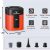 ETENWOLF Air 3 Size & Specs: Pocket-Sized Mini Air Pump ETENWOLF Air 3 orange pump showing 1.89 by 2.44 inches dimensions, 0.65PSI pressure, 360L/min volume, 600Lumen light, and 5 nozzles