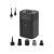 ETENWOLF Air5 Pro: Sleek Black Multi-Functional Air Pump ETENWOLF Air5 Pro portable air pump in black color, including 5 multi-functional nozzles and a Type-C charging cable.
