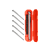 ETENWOLF G101 stainless steel pencil tire pressure gauge in orange portable storage case with valve caps