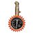 ETENWOLF G200 75 PSI mechanical tire pressure gauge with high-visibility orange rubber protective cover and brass chuck.
