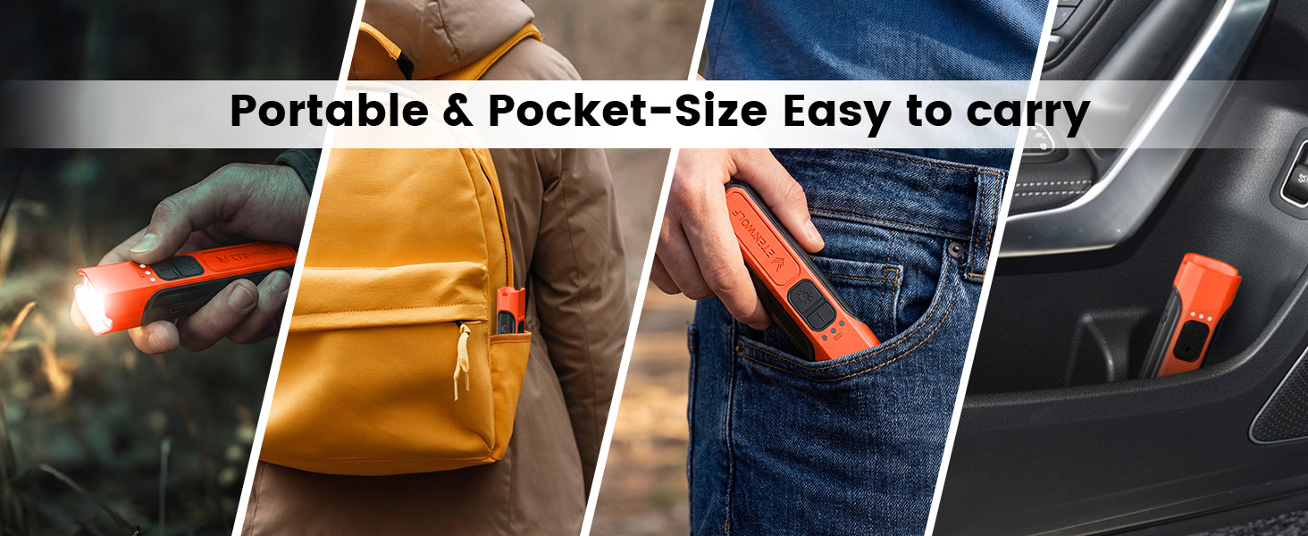 ETENWOLF L2 portable pocket-size flashlight easily fits in backpacks, jeans pockets, and car door slots.