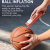 ETENWOLF P200 Portable Electric Ball Pump in Action Handheld ETENWOLF P200 electric ball pump inflating a basketball on an outdoor court.