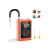 ETENWOLF P300 Plus electric ball pump in vivid orange featuring a digital LED pressure display, flexible air hose, and replacement needles for basketball, soccer, and football.