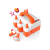 ETENWOLF P600 orange electric balloon pump with nozzles, knotting tools, and balloon decorations