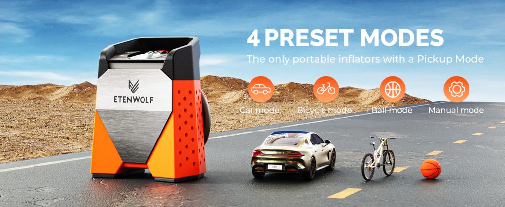 Delivers high-speed performance to top off car tires in 60 seconds with 35L/Min airflow