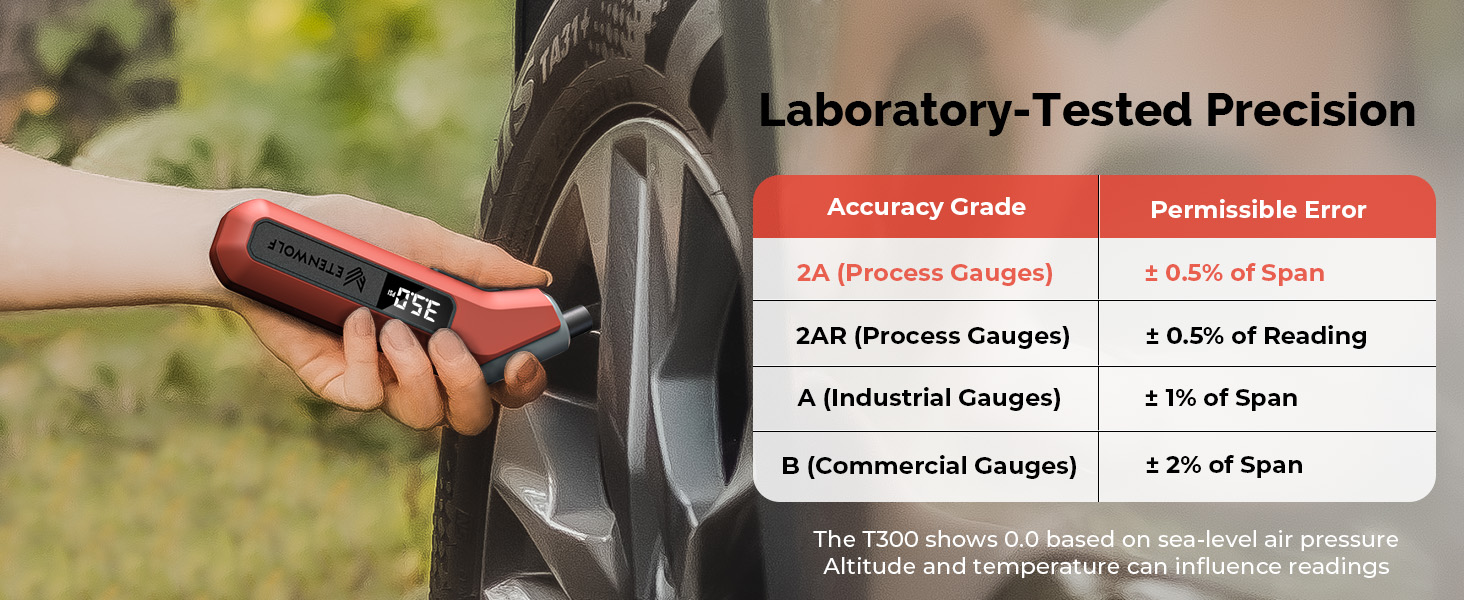 ETENWOLF T300 Precision and Accuracy Grade Chart