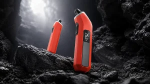 ETENWOLF T300 digital tire pressure gauge displayed in a rocky environment