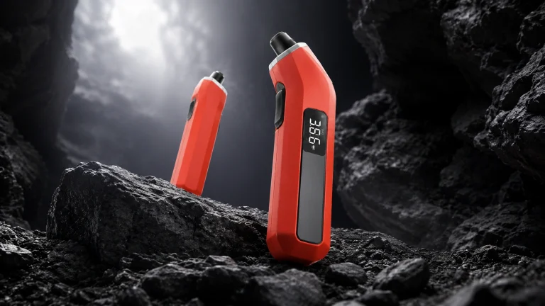 ETENWOLF T300 digital tire pressure gauge displayed in a rocky environment