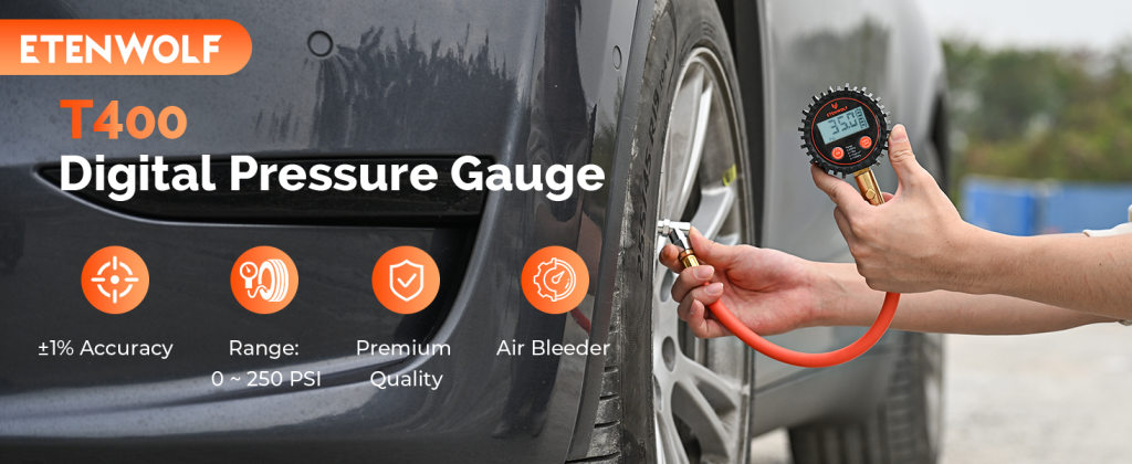 ETENWOLF T400 digital pressure gauge outdoor operation and key features