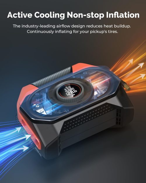 ETENWOLF Vortex S6 air compressor featuring active cooling airflow design for non-stop pickup truck tire inflation