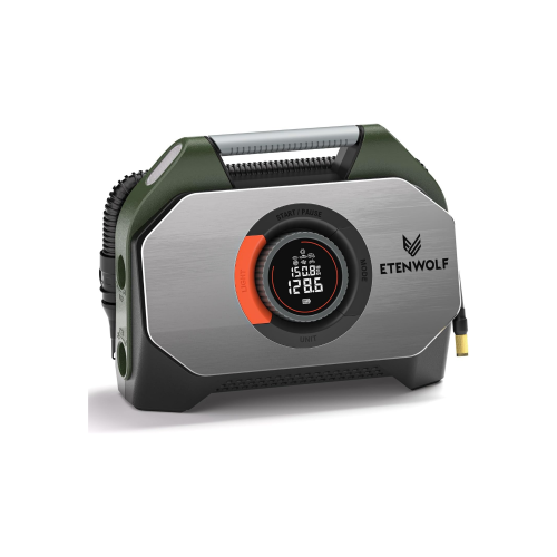 ETENWOLF Vortex S7: Ultimate Heavy-Duty Portable Air Compressor ETENWOLF Vortex S7 Cordless Tire Inflator with Dual Motors and 38400mAh Battery for Trucks and SUVs