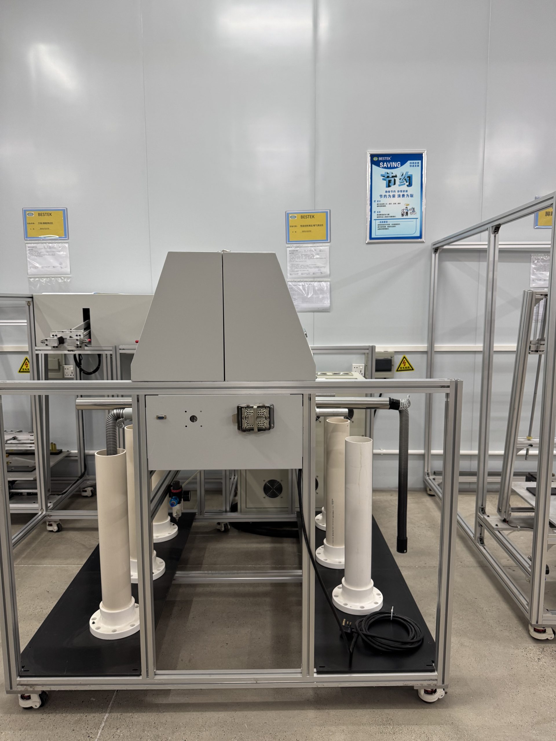 Multi-station breathing test machine for reliability detection at ETENWOLF factory.