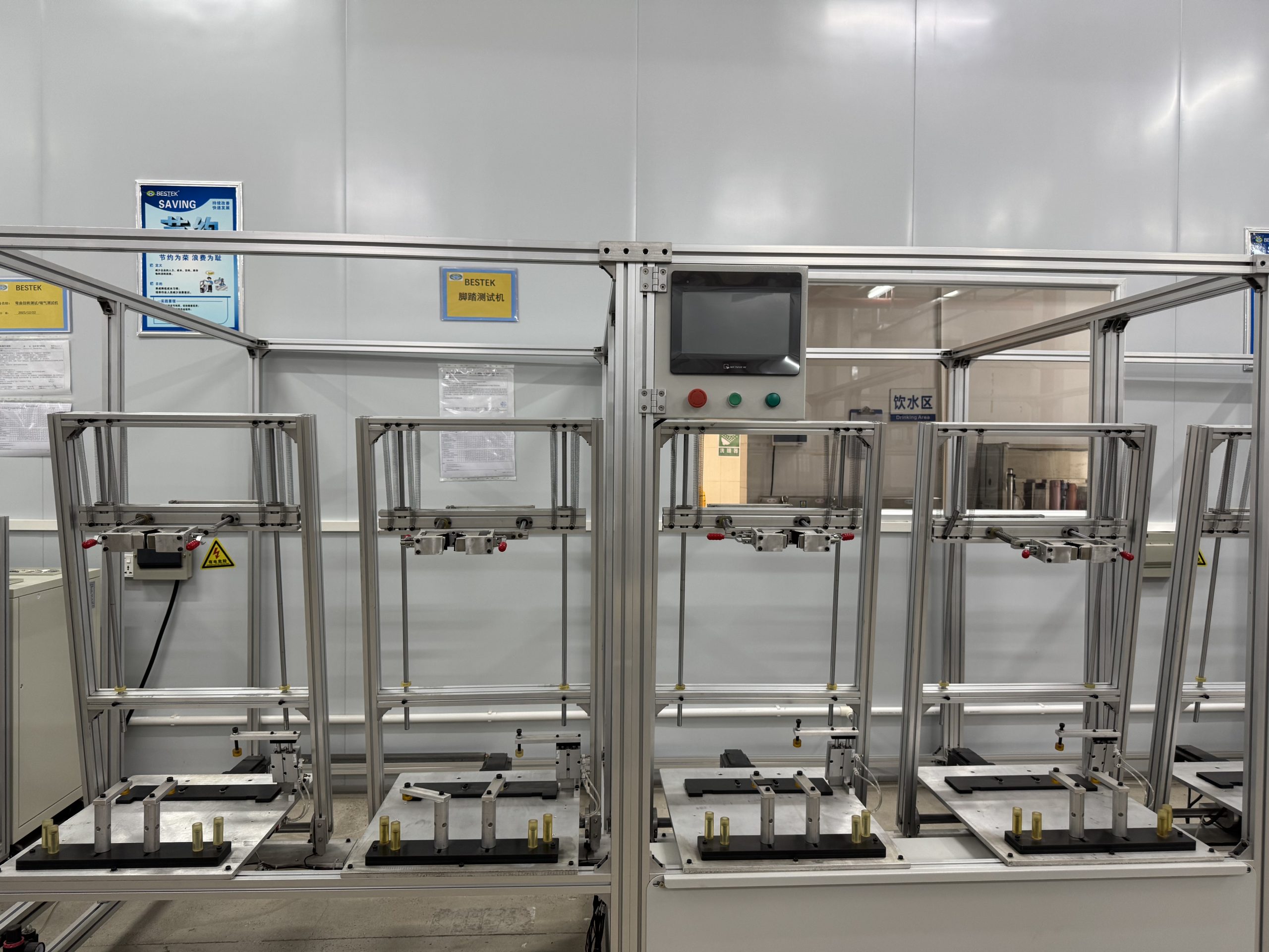 An industrial foot pedal testing machine configured for product durability and lifespan verification